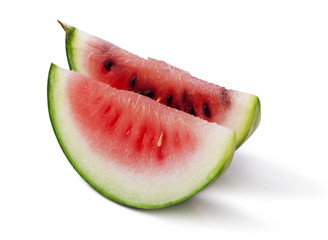 Sliced ripe watermelon isolated on white background 
