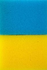 Fototapeta premium Sponge background. Yellow and blue
