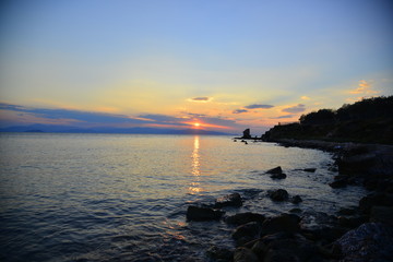 Fototapeta premium Sunset Aegina Isand Greece Europe Mediterraneo