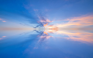 Fototapeta premium Sunset reflection abstract