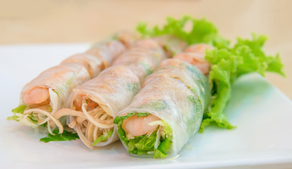 Summer Roll , Salad roll , Fresh Spring Roll , Vietnamese Food