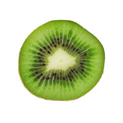 Fototapeta na wymiar kiwi slice isolated over white background