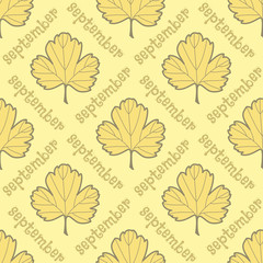 Seamless pattern with leaves