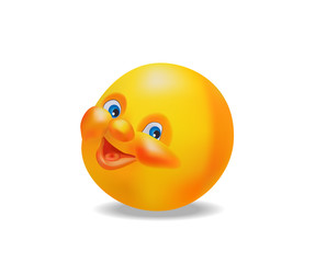 Smiley face, cheerful, isolated on white background