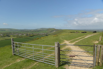 Footpath above Corfe Castle in Dorset