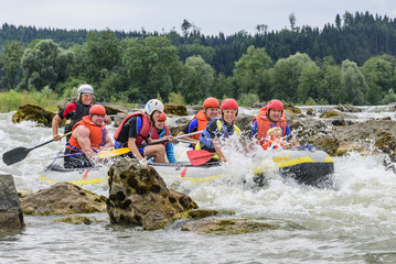 Rafting-Spass mit der Familie