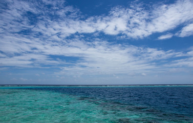 Beautiful sky over the Indian Ocean on a clear day