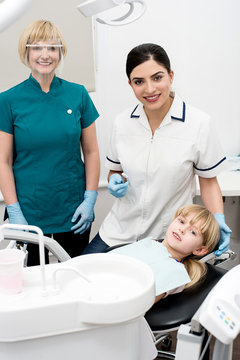 Image of dentist and patient in dental clinic