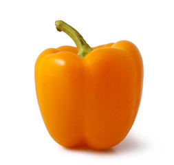 Orange bell pepper isolated on white background 