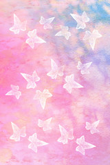 weiße Blätter auf rosa Hintergrund - Herbstmotiv