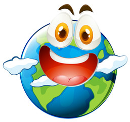Obraz premium Earth with happy face