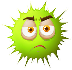 Green splash with sad face