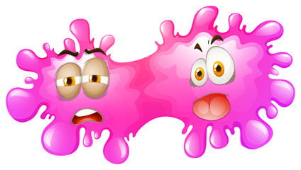 Faces on pink splash
