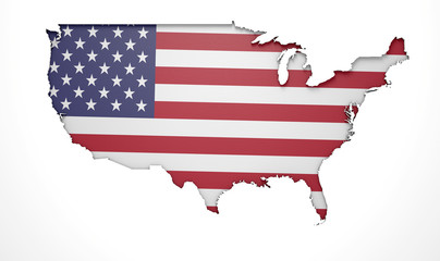 Recessed Country Map USA