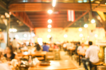 Fototapeta na wymiar Blurred background : Customer at restaurant blur background with