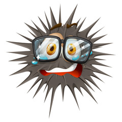 Thorny ball with crying face