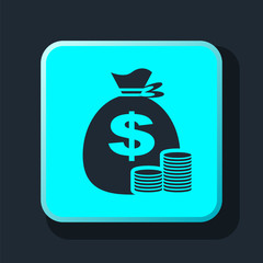 bag money with coin icon