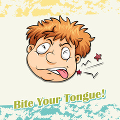 Idiom bite your tongue