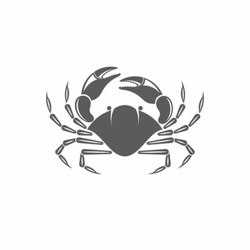 Black and white vector crab / Vector illustration, Crab,Coast, Beach, Sea