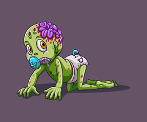 Baby zombie crawling alone
