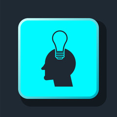 head with lighht bulb icon