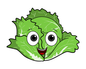 Cartoon Cabbage, a hand drawn vector illustration of a cartoon cabbage.