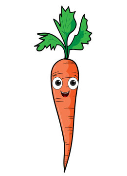 Cartoon Carrot, a hand drawn vector illustration of a cartoon carrot.