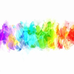 Rainbow watercolor brush strokes background. Vector version