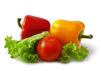 fresh vegetables on a white background 