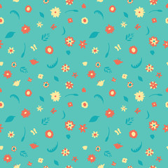 Summer flowers.Summer flowers seamless pattern. Vector ornament for textile and packaging.