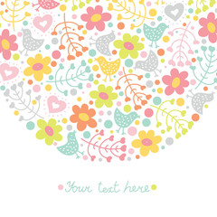 Cute flower postcard. Vector illustration.