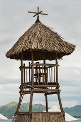 Lifeguard tower on the beach.