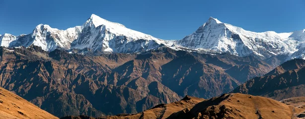 Fotobehang Dhaulagiri View of Putha Churen Himal and Dhaulagiri Himal