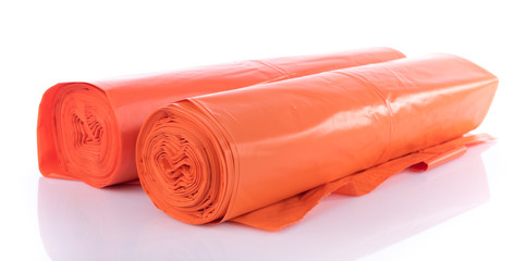 Orange garbage bags