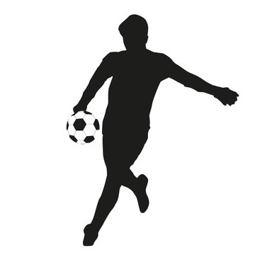 Soccer goalie, goalkeeper. Vector silhouette