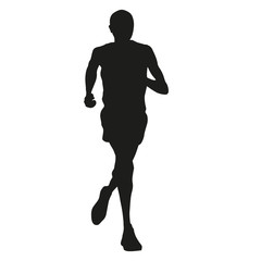 Fototapeta na wymiar Marathon runner silhouette