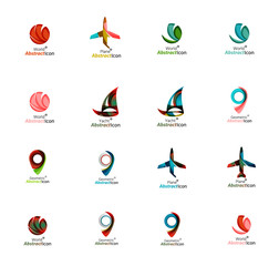 Set of abstract travel logo icons. Business, app or internet web