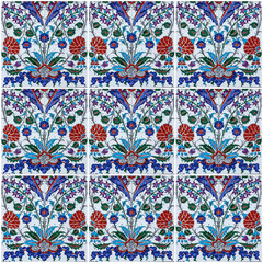 ornamental background, Turkish ceramic tile collage