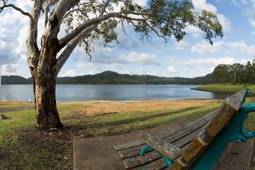 Lake Baroon scen with bench