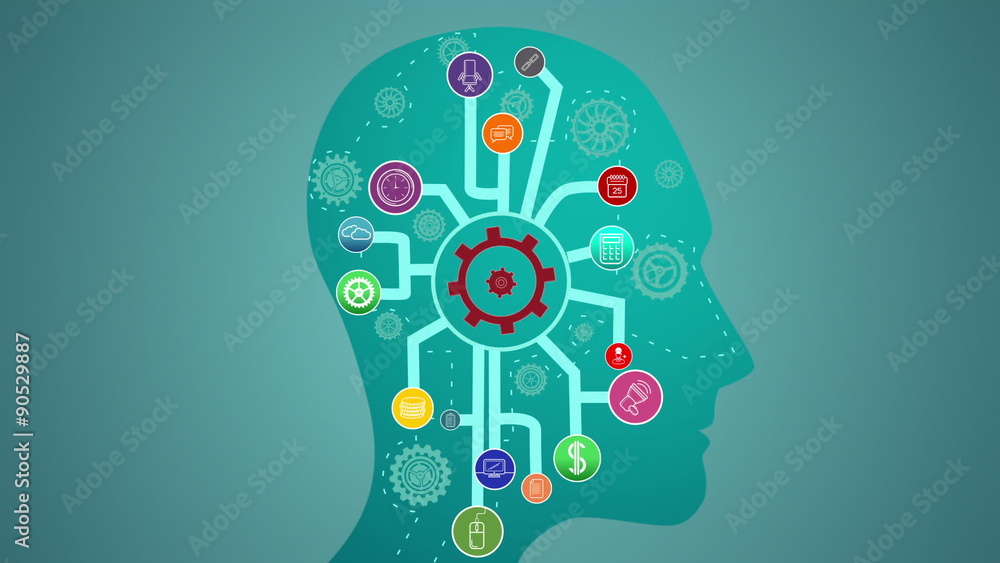 Poster Thoughts appearing with cogs in head