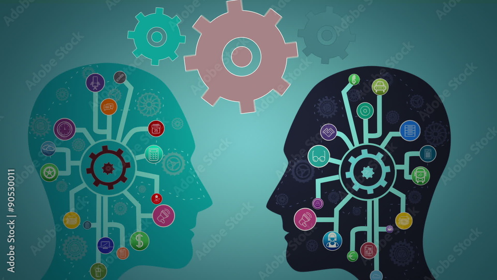 Poster Thoughts appearing with cogs in head