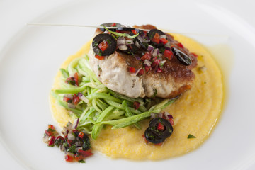 chicken steak with polenta