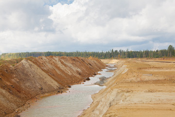Ecological catastrophy in mud sand quarry