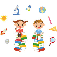 色々な本を読む子供