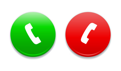 Call Green & Red Round Icons