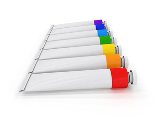 tube of paint on a white background