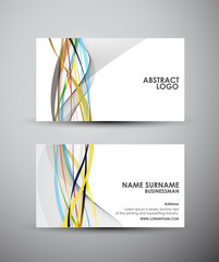 Abstract lines business card vector design template. Vector illustration