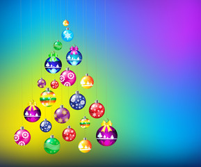 Christmas tree made of Christmas balls