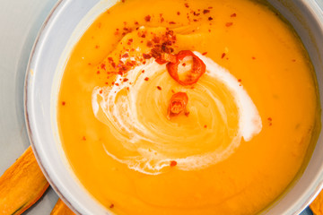 Autumnal pumpkin soup