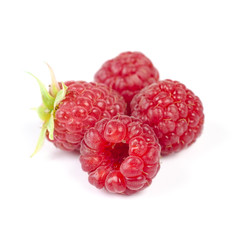 Heap of Juicy Red Ripe Raspberry